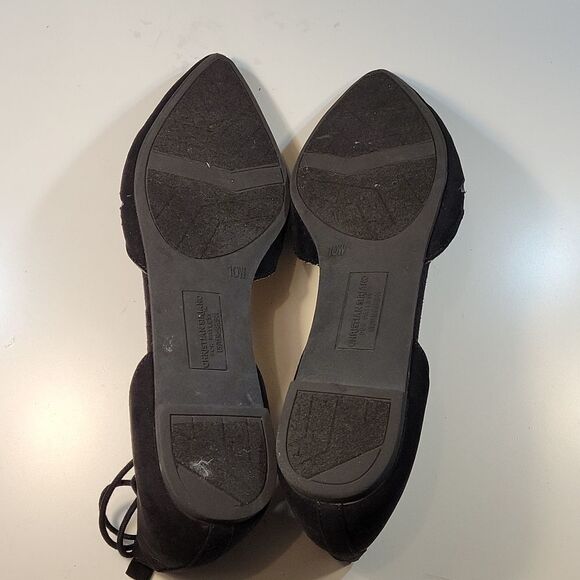 CHRISTIAN SIRIANO SUEDE LACE UP CUT OUT POINTED TOE FLAT SHOE - Picture 13 of 16